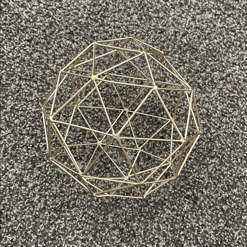 Set of Geometric Gold and Silver Decorative Orbs - Picture 3 of 5